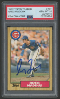 Greg Maddux Signed 1987 Topps Traded #70T XRC (PSA 10 | Autograph Graded 10) at PristineAuction.com