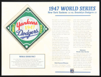 1947 World Series Uniform Patch Display at PristineAuction.com