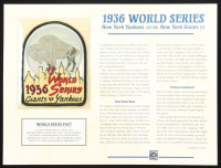1936 World Series Uniform Patch Display at PristineAuction.com