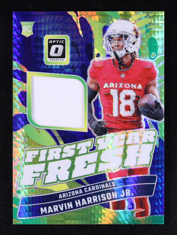 Marvin Harrison Jr. 2024 Donruss Optic First Year Fresh Jerseys Blue Hyper #30 RC at PristineAuction.com Marvin Harrison Jr. 2024 Donruss Optic First Year Fresh Jerseys Blue Hyper #30 RC at PristineAuction.com