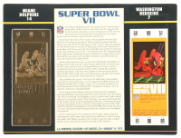 1973 Super Bowl VII 23KT Gold Commemorative Ticket Display at PristineAuction.com