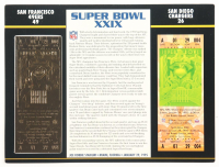 1995 Super Bowl XXIX 23KT Gold Commemorative Ticket Display at PristineAuction.com
