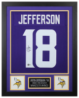 Justin Jefferson Signed Custom Framed Jersey Display (Beckett) at PristineAuction.com