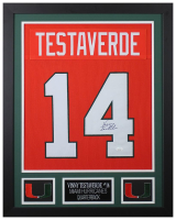 Vinny Testaverde Signed Custom Framed Jersey Display (JSA) at PristineAuction.com