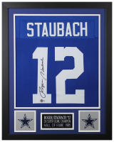Roger Staubach Signed Custom Framed Jersey Display (Beckett) at PristineAuction.com