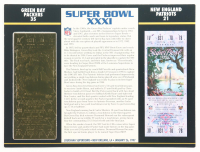 1997 Super Bowl XXXI 23KT Gold Commemorative Ticket Display at PristineAuction.com