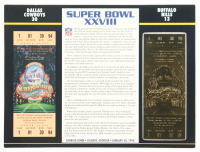 1994 Super Bowl XXVIII 23KT Gold Commemorative Ticket Display at PristineAuction.com