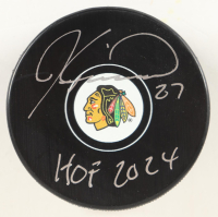 Jeremy Roenick Signed Blackhawks Logo Hockey Puck Inscribed "HOF 2024" (Schwartz) at PristineAuction.com