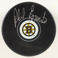Phil Esposito Signed Bruins Logo Hockey Puck (Schwartz) at PristineAuction.com