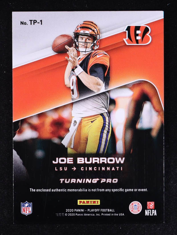 Joe Burrow 2020 Playoff Turning Pro Memorabilia #1 RC at PristineAuction.com Joe Burrow 2020 Playoff Turning Pro Memorabilia #1 RC at PristineAuction.com