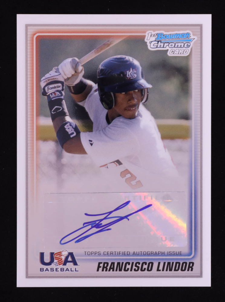 Francisco Lindor 2010 Bowman Chrome 18U USA Baseball Autographs #FL RC