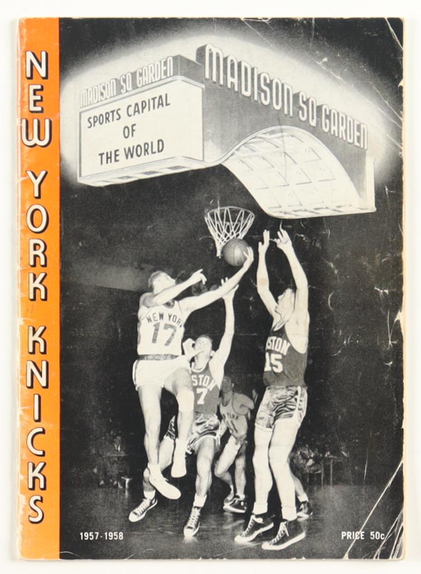 Knicks 1957-58 Season Program Magazine at PristineAuction.com Knicks 1957-58 Season Program Magazine at PristineAuction.com