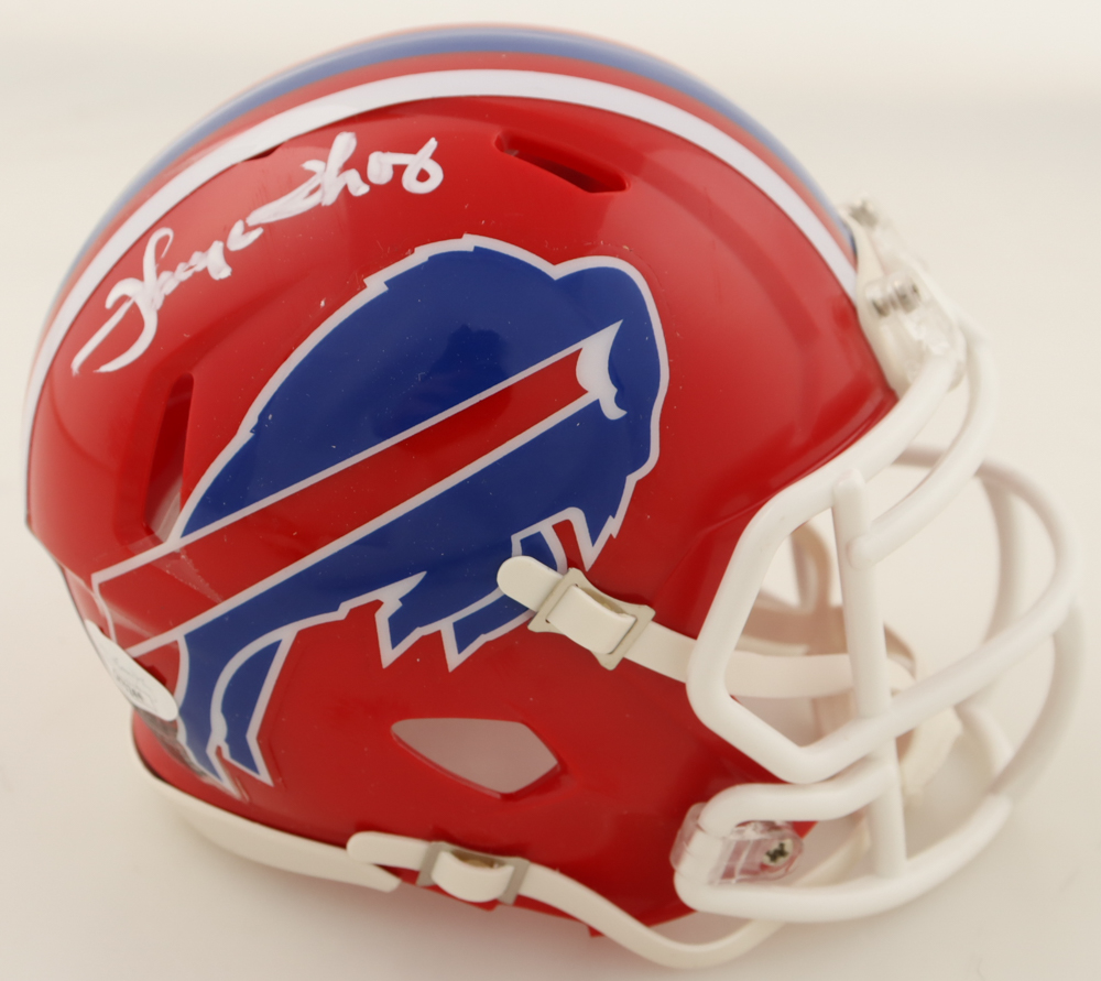 Thurman Thomas Signed Bills Throwback Alternate Speed Mini Helmet (JSA) at PristineAuction.com Thurman Thomas Signed Bills Throwback Alternate Speed Mini Helmet (JSA) at PristineAuction.com