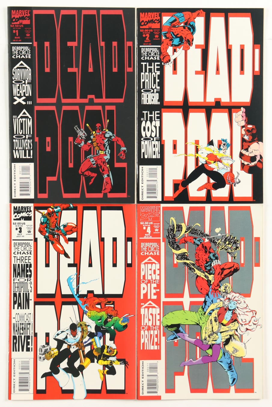 Set of (4) 1993 Deadpool #1-4 Marvel Comic Books at PristineAuction.com Set of (4) 1993 Deadpool #1-4 Marvel Comic Books at PristineAuction.com