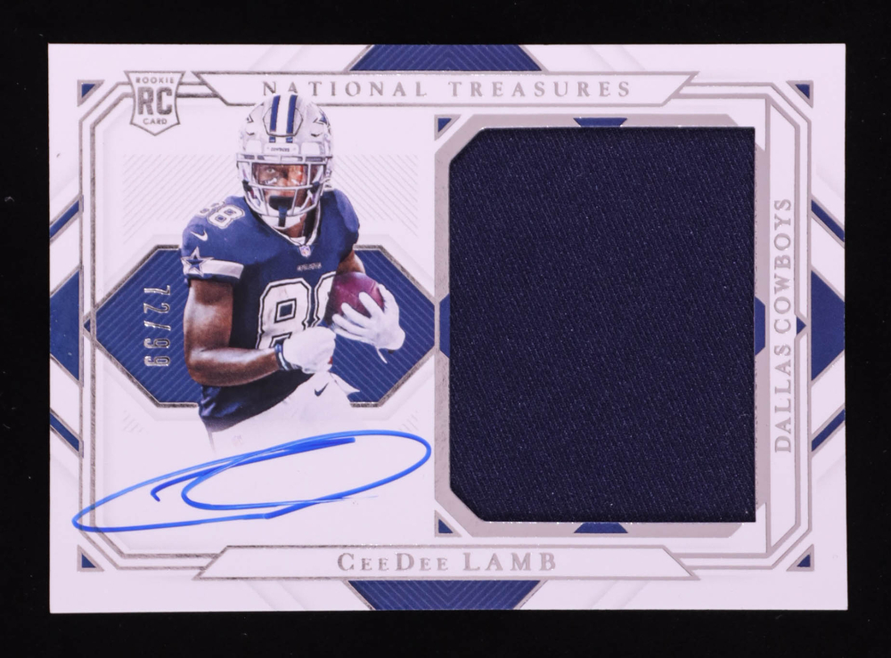CeeDee Lamb 2020 Panini National Treasures Rookie Materials #RMS-CL #72/99 RC
