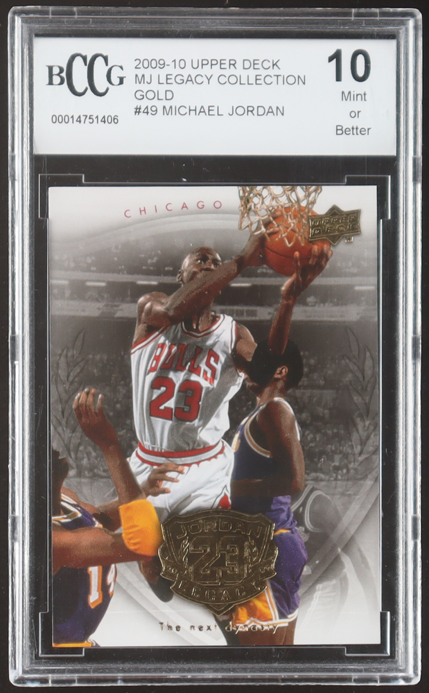 Michael Jordan 2009-10 Upper Deck Michael Jordan Legacy Collection Gold #49 (BCCG 10) at PristineAuction.com Michael Jordan 2009-10 Upper Deck Michael Jordan Legacy Collection Gold #49 (BCCG 10) at PristineAuction.com