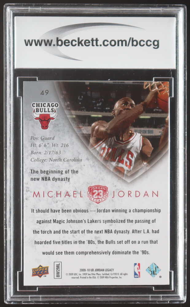 Michael Jordan 2009-10 Upper Deck Michael Jordan Legacy Collection Gold #49 (BCCG 10) at PristineAuction.com Michael Jordan 2009-10 Upper Deck Michael Jordan Legacy Collection Gold #49 (BCCG 10) at PristineAuction.com
