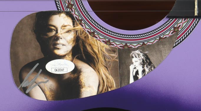 Shania Twain Guitar with Signed Custom Insert Pickguard (JSA) at PristineAuction.com Shania Twain Guitar with Signed Custom Insert Pickguard (JSA) at PristineAuction.com