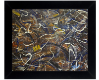Mark Lewis Custom Framed Original Painting On Canvas #011-25 (Lewis) at PristineAuction.com