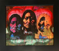 Mark Lewis Custom Framed Original Painting On Canvas #010-25 (Lewis) at PristineAuction.com