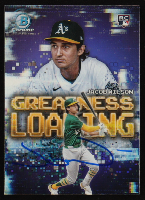 Jacob Wilson Signed 2025 Bowman Chrome Greatness Loading #GL16 RC (JSA) at PristineAuction.com Jacob Wilson Signed 2025 Bowman Chrome Greatness Loading #GL16 RC (JSA) at PristineAuction.com