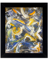 Mark Lewis Custom Framed Original Painting On Canvas #009-25 (Lewis) at PristineAuction.com