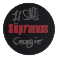 Frank Santorelli Signed "The Sopranos" Logo Hockey Puck Inscribed "Georgie" (YSMS) at PristineAuction.com