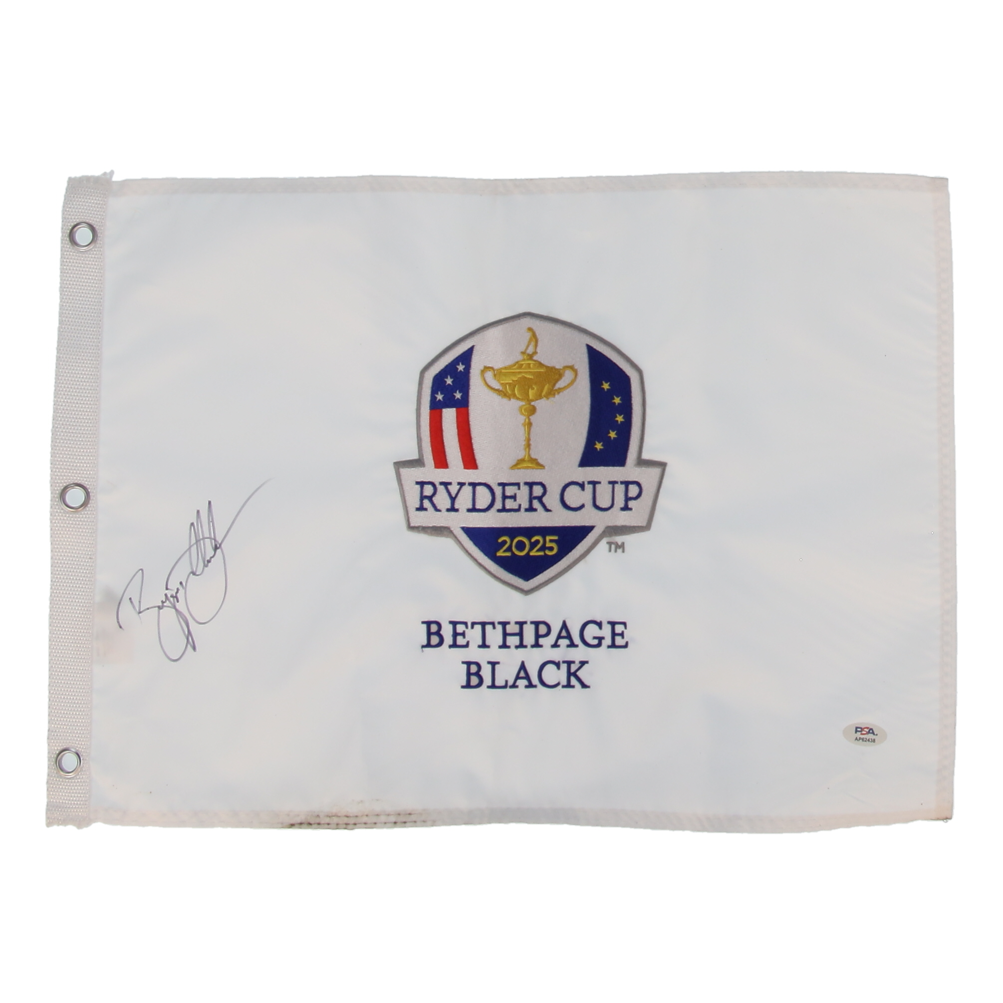 Bryson DeChambeau Signed 2025 Ryder Cup Golf Pin Flag (PSA) at PristineAuction.com Bryson DeChambeau Signed 2025 Ryder Cup Golf Pin Flag (PSA) at PristineAuction.com