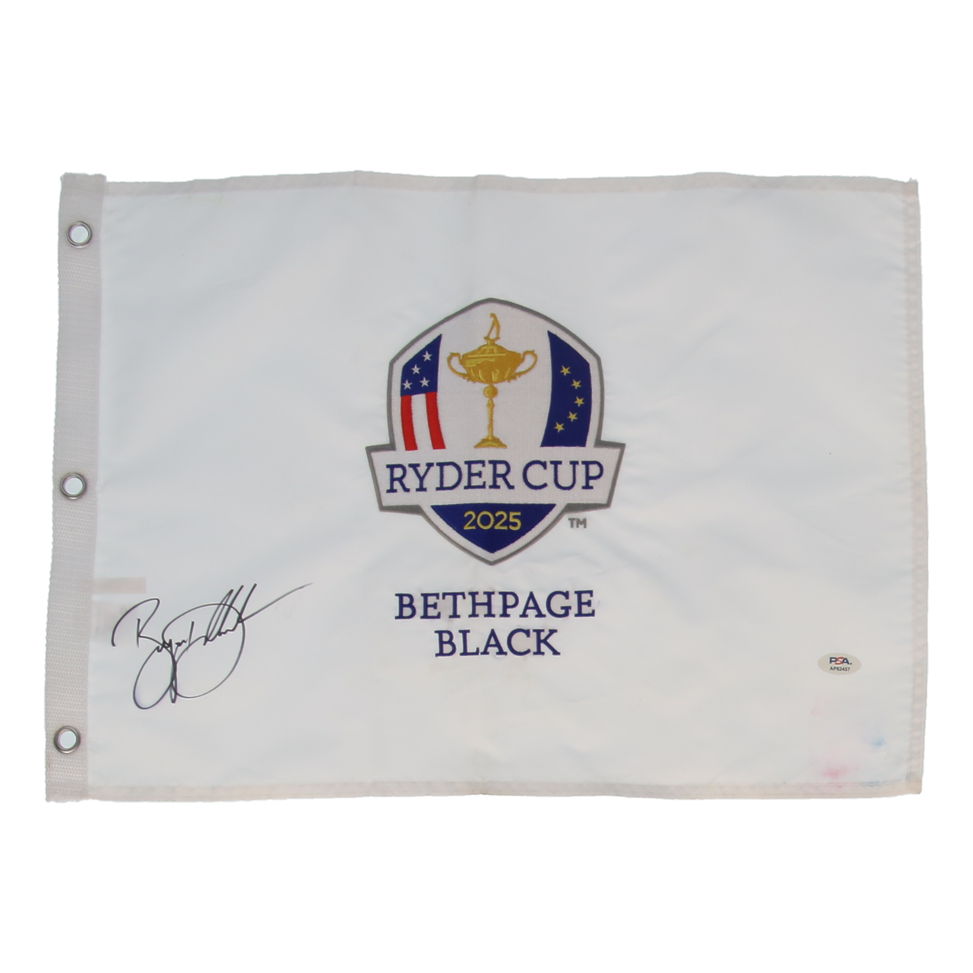 Bryson DeChambeau Signed 2025 Ryder Cup Golf Pin Flag (PSA) at PristineAuction.com Bryson DeChambeau Signed 2025 Ryder Cup Golf Pin Flag (PSA) at PristineAuction.com