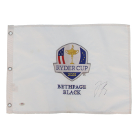 J. J. Spaun Signed 2025 Ryder Cup Golf Pin Flag (PSA) at PristineAuction.com