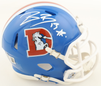 Pat Bryant Signed Broncos Thowback Speed Mini Helmet (Beckett) at PristineAuction.com
