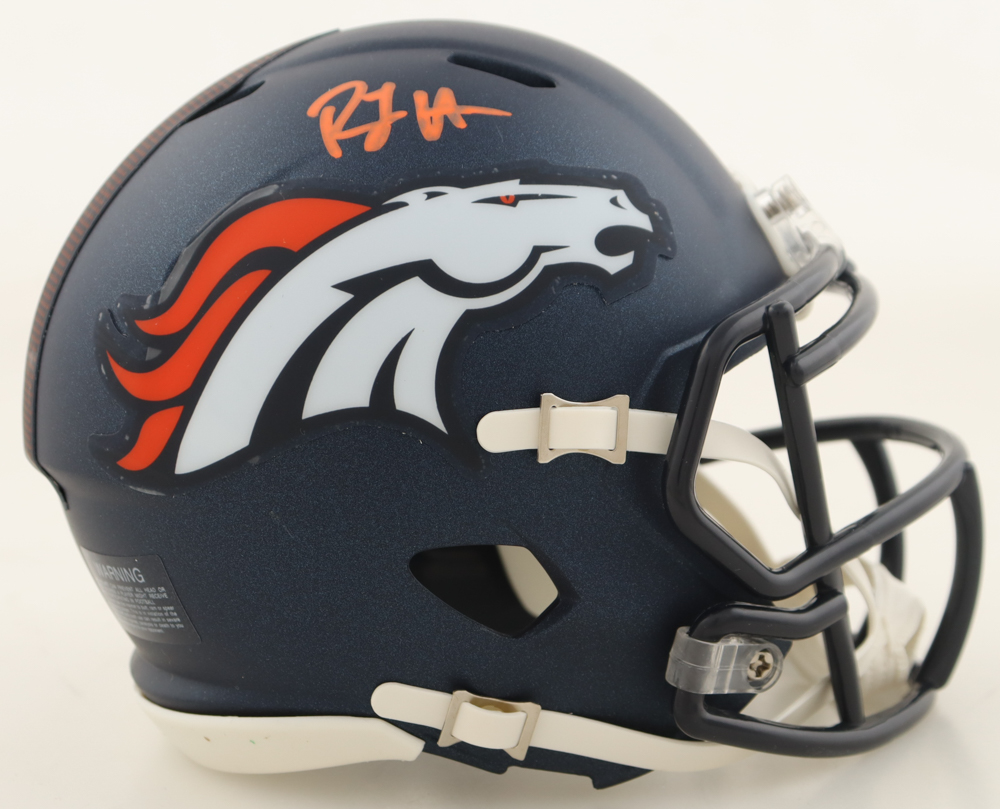 RJ Harvey Signed Broncos Speed Mini Helmet (JSA) at PristineAuction.com RJ Harvey Signed Broncos Speed Mini Helmet (JSA) at PristineAuction.com