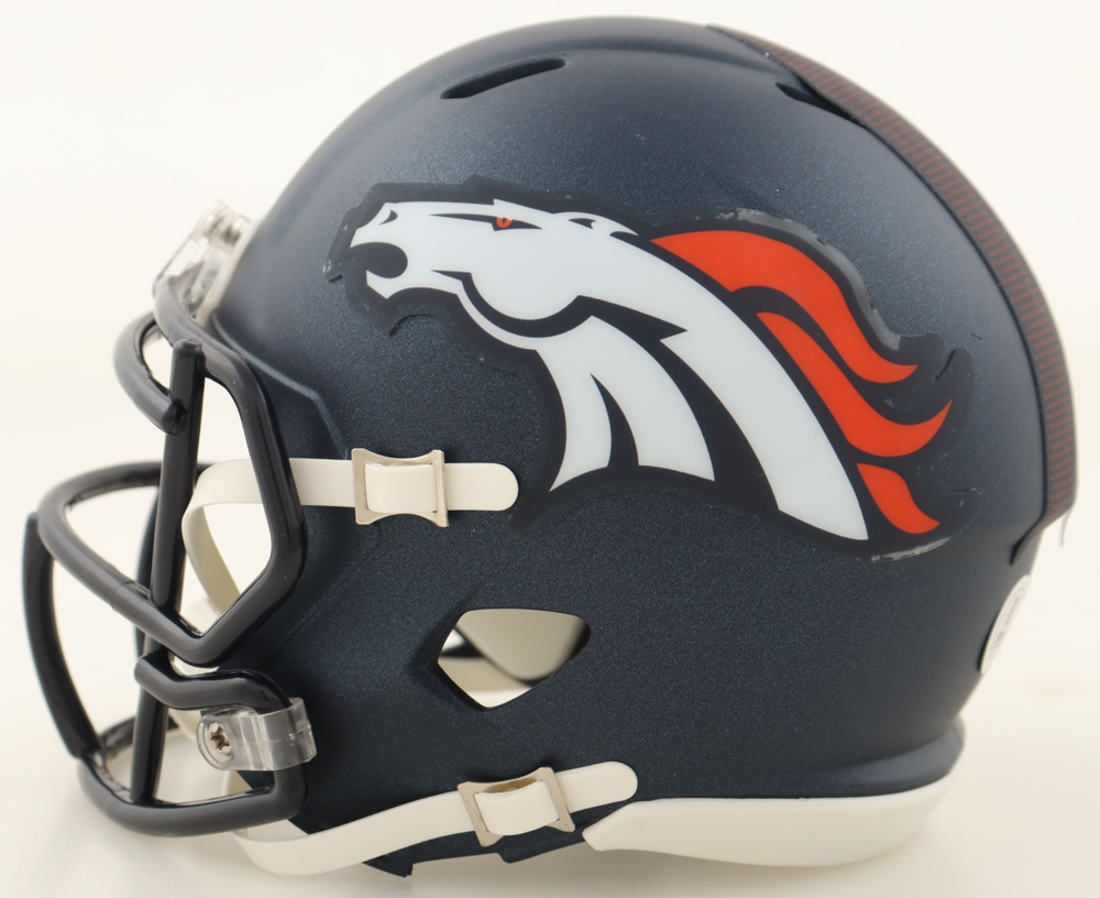 Troy Franklin Signed Broncos Speed Mini Helmet (Beckett) at PristineAuction.com Troy Franklin Signed Broncos Speed Mini Helmet (Beckett) at PristineAuction.com