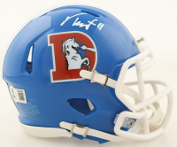 Troy Franklin Signed Broncos Thowback Speed Mini Helmet (Beckett) at PristineAuction.com