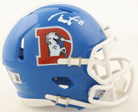 Troy Franklin Signed Broncos Thowback Speed Mini Helmet (Beckett) at PristineAuction.com