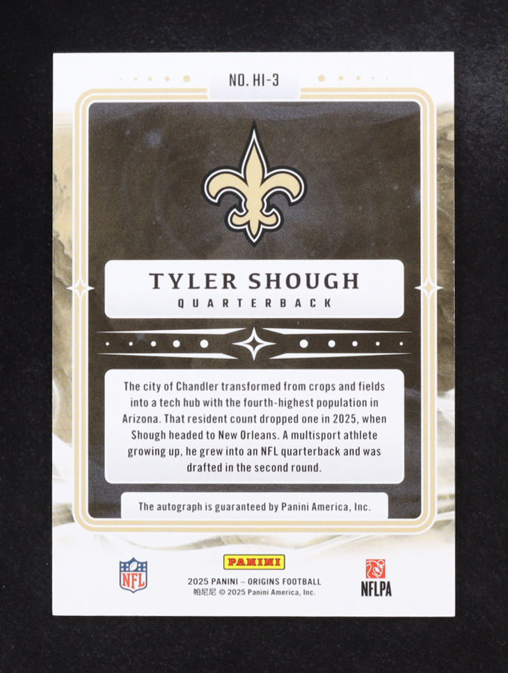 Tyler Shough 2025 Panini Origins Hometown Inscriptions #3 RC #60/99 at PristineAuction.com Tyler Shough 2025 Panini Origins Hometown Inscriptions #3 RC #60/99 at PristineAuction.com