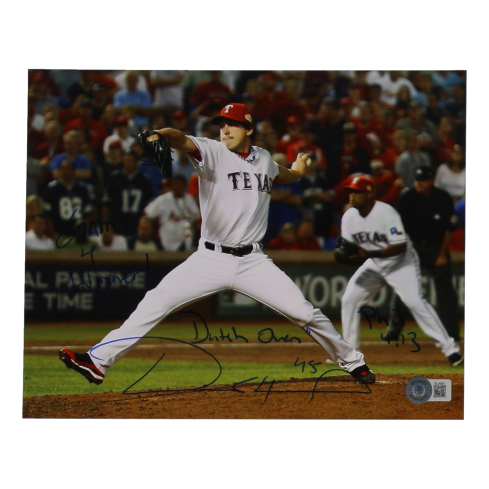 Derek Holland Signed Rangers 8x10 Photo Inscribed "Game 4 Winners!" & "Dutch Oven" (Beckett) at PristineAuction.com