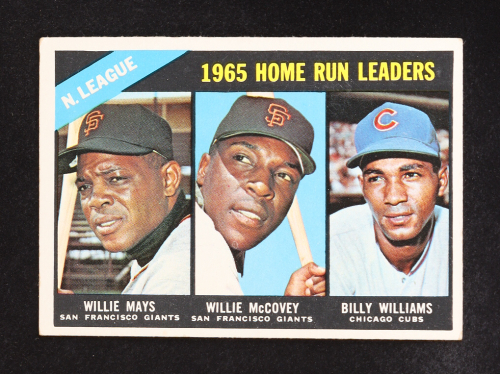 Willie Mays/Billy Williams 1966 Topps N.L Home Run Leaders #217