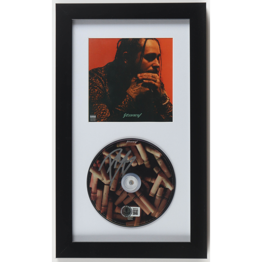 Post Malone Signed Custom Framed "Stoney" CD Display (Beckett) at PristineAuction.com