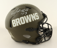 Joe Thomas Signed Browns Salute To Service Alternate Full-Size Speed Helmet (Schwartz) at PristineAuction.com