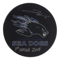 Joe Veleno Signed Saint John Sea Dogs Logo Hockey Puck Inscribed "1st Overall 2015" (YSMS) at PristineAuction.com