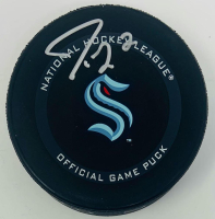 Jordan Eberle Signed Kraken Logo Hockey Puck (Fanatics) at PristineAuction.com