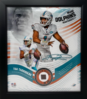 Tua Tagovailoa LE Dolphins Custom Framed Game-Used Football Piece Display at PristineAuction.com