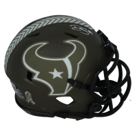 Dalton Schultz Signed Texans Salute to Service Alternate Speed Mini Helmet (Beckett) at PristineAuction.com