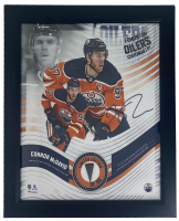 Connor McDavid Oilers LE Custom Framed Display with Piece of Game-Used Hockey Puck at PristineAuction.com