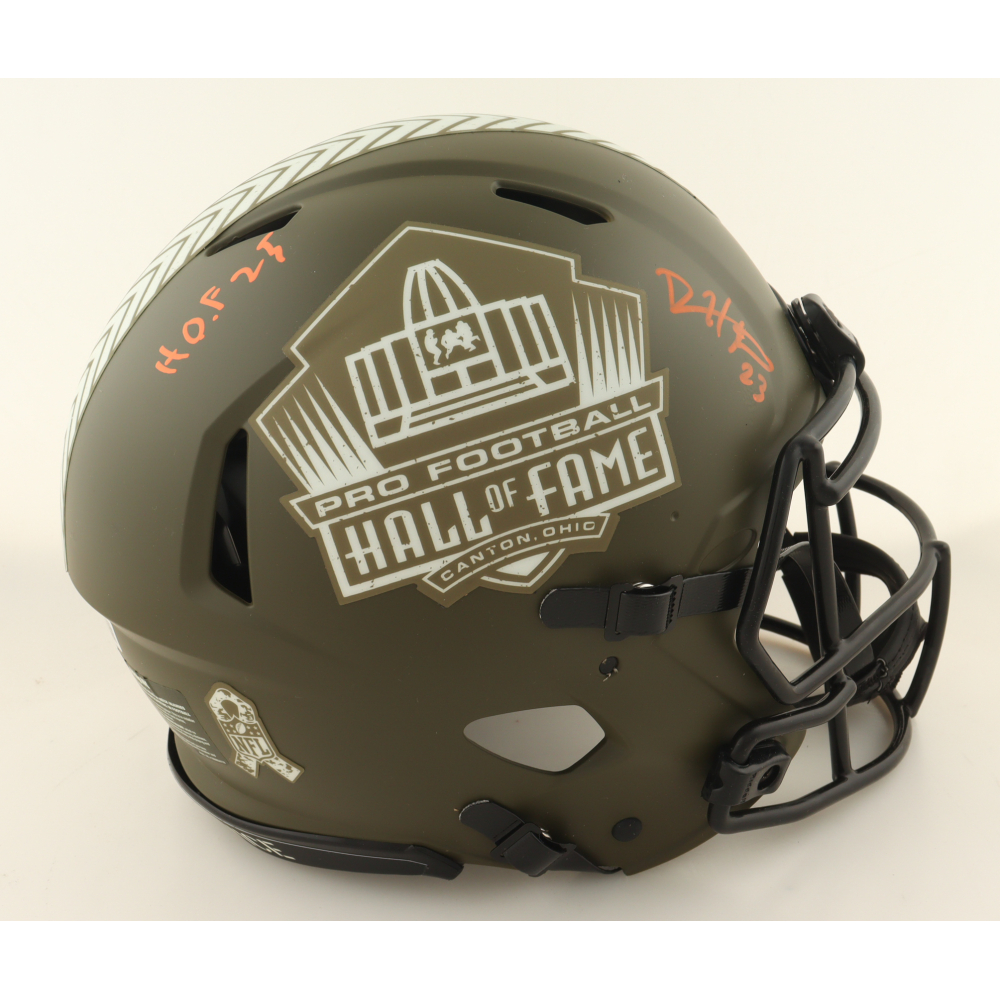Devin Hester Signed Hall Of Fame Full-Size Authentic On-Field Salute To Service Speed Helmet Inscribed "H.O.F. 25" (Beckett) at PristineAuction.com