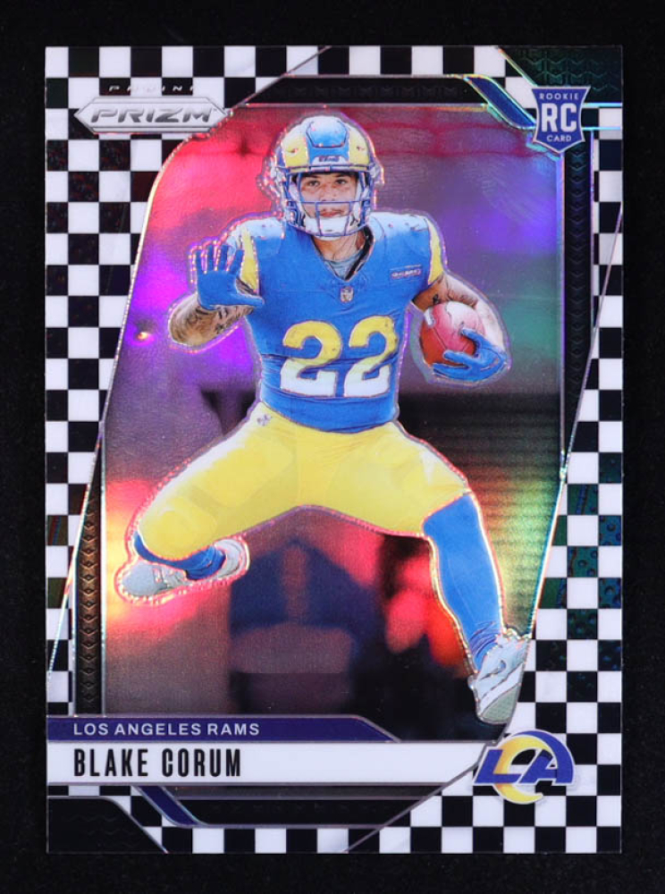 Blake Corum 2024 Panini Prizm Prizms Black and White Checker #308 RC