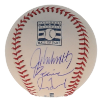 Greg Maddux, John Smoltz & Tom Glavine Signed Hall of Fame Logo OML Baseball (JSA) at PristineAuction.com