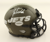 Justin Fields Signed Jets Salute To Service Alternate Speed Mini Helmet (Beckett) at PristineAuction.com