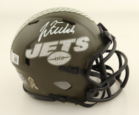 Justin Fields Signed Jets Salute To Service Alternate Speed Mini Helmet (Beckett) at PristineAuction.com